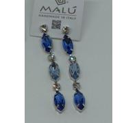 ORECCHINI PENDENTI IN OTTONE CON STRASS SWAROVSKI ORIGINALI COLORATI (MAO0091)