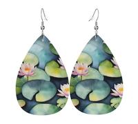 Orecchini pendenti in pelle a goccia unici alla moda, accessori per gioielli, con stampa di giglio nero