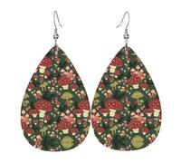 Orecchini pendenti in pelle con funghi luminosi, per donne, piercing a goccia, gioielli leggeri, regali per donne e ragazze