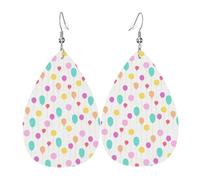 Orecchini pendenti in pelle con orecchie a goccia, palloncini colorati sono semplici per Natale, Halloween, donna, regalo alla moda, per feste, amici, matrimonio