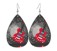 Orecchini pendenti in pelle con stampa a pois con note musicali per le donne eleganti orecchini pendenti leggeri gioielli alla moda