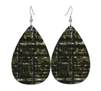 Orecchini pendenti in pelle con stampa mimetica digitale militare per le donne eleganti orecchini pendenti leggeri gioielli alla moda