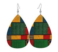 Orecchini pendenti in pelle con stampa patchwork in stile africano per le donne eleganti orecchini pendenti leggeri gioielli di moda