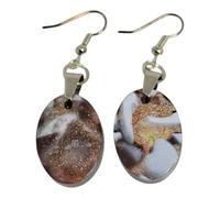 Orecchini Pendenti in resina, a Prisma con finitura rame metalizzato,Design Geometrico Moderno, Stile Minimalista