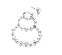 Orecchini pendenti in stile bohémien, con strass rotondi, da donna, stile punk, scintillanti, in argento, gioielli regalo di lunga durata