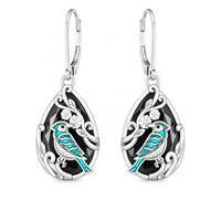 Orecchini pendenti in tormalina nera con chiusura a monachella e tormalina nera, gioielli per protezione spirituale, regali per donne, Sterling Silver, nylon, Tormalina