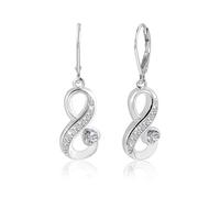 Orecchini Pendenti Infinito Zirconi Cuore Stile Romantico Elegante