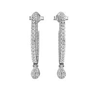 Orecchini pendenti lineari in argento sterling 925 | Placcatura in argento n. Pietra: 92 Dimensioni gemma: 0,1 mm | Peso: 0,47 crt Forma: rotonda | 5,094 grammi |LKE_W_00229