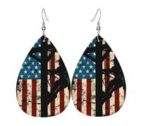 Orecchini Pendenti Lunghi American Flag Electric Cable Lineman Confortevoli Orecchini Stampa Waterdrop Di Orecchino Di Cuoio Per Festa Bambina Decorazioni