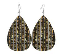 Orecchini Pendenti Lunghi Ancient Egyptian Pyramids Vintage Cultural Symbols Confortevoli Orecchini Pendenti Leggero Waterdrop Di Orecchino Di Cuoio Per Mamma Vacanze Festa