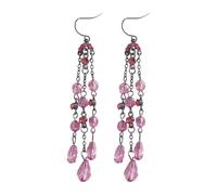 Orecchini pendenti lunghi in vetro tempestato di diamanti, alla moda, unici ed eleganti