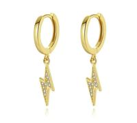 Orecchini Pendenti Minimalisti In Argento Sterling 927 Con Ciondolo A Forma Di Fulmine Dolce In Zirconia Cubica, Per Donna, Regalo Di Nozze E Feste.