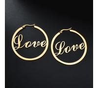 Orecchini pendenti minimalisti romantici a forma di lettera d'amore, grandi cerchi, da donna, per tutti i giorni, casual, feste, gioielli regalo