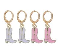 Orecchini Pendenti Multistrato a Stivale Cowgirl in Lega, 2 Paia | Stile Moda Trendy e Chic, Leggeri e Delicati sulla Pelle, per Festival e Vacanze