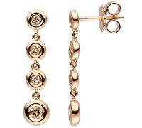 Orecchini Pendenti Orecchini a Bottone 8 Diamanti Brillanti Braun 585 Oro Rosso