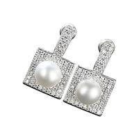 orecchini pendenti, Orecchini a bottone di lusso vintage in argento sterling 925, perle d'acqua dolce bianche, rosa e viola, gioielli raffinati da donna(Wit)