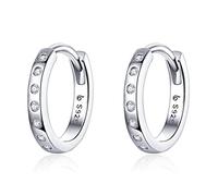 orecchini pendenti, Orecchini a cerchio minimalisti semplici in argento sterling 925 for donna, veri gioielli di moda in