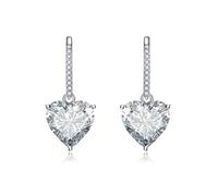 Orecchini pendenti, orecchini pendenti gialli, zirconi cubici, stile semplice, amore, a tre artigli, 25 x 10,5 mm, per donna, matrimonio gioielli, Rame, Zirconia cubica