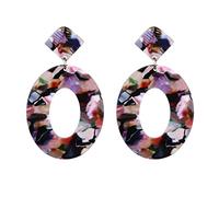 Orecchini pendenti ovali in resina acrilica per donna Geometria Orecchini grandi cerchi Marrone Creativo e utile Professionale e Moda