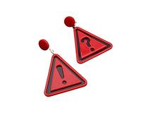 Orecchini Pendenti Oversize per Donna Colore Rosso Acrilico Asimmetrico Punto esclamativo Marchio Temperamento Regalo Convenient Handled