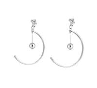 Orecchini pendenti pendenti in argento minimalista, design alla moda da donna, lunghezza 6,2 cm