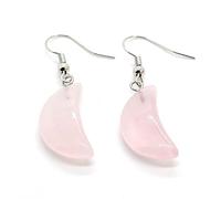 Orecchini pendenti per donna, orecchini da donna pendenti con ciondolo in cristallo di rocca, orecchini pendenti Chakra Reiki Energy Crescent Moon Drop per donna e ragazze, gioielli con ciondolo