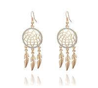 Orecchini pendenti per donne,Orecchini pendenti Dreamcatcher Orecchini in oro rosa o argento con strass Orecchini con cristallo (Placcato oro)