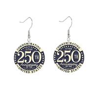 Orecchini pendenti per il 250° anniversario 4 luglio orecchini USA 250° anniversario 1776-2026 orecchini patriottici rosso bianco blu stella cuore fiocco libertà campana orecchini giorno