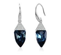 Orecchini pendenti per matrimonio, in oro, con cristalli e cristalli, gioielli semplici per San Valentino, 23x9MM, Argento sterling, cristallo