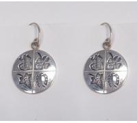 Orecchini pendenti PORTAFORTUNA in Argento 925 - quadrifoglio ferro di cavallo -