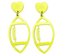 Orecchini pendenti retrò in acrilico fluorescente a forma di pallone da calcio, delicati e leggeri, scavati, per donne, ragazze, adolescenti, giochi sportivi, gioielli regalo, Resina, Nessuna pietra