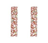 Orecchini pendenti rettangolari con strass rosa per le donne scintillanti cristalli geometrici goccia orecchini BASIC HOUSE COLLECTION N10 #, Strass