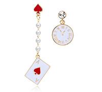 Orecchini Pendenti Rock per Donna Poker Card Sveglia Orecchini Asimmetrici Eleganti e Popolari Practical And Clever
