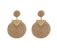 Orecchini Pendenti Rotondi In Rafia, Stile Boho, Realizzati A Mano, In Paglia, Vimini e Rattan, Da Donna, Gioielli Estivi, Accessori per Festival, Viaggi e Spiaggia