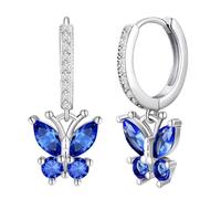 Orecchini pendenti Royal Blue settembre, pietra natale, stile oro rosa, regalo con scatola