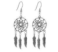 Orecchini Pendenti Stile retrò da Donna da Donna Turchese Dream Catcher Danglers Orecchini Pendenti Orecchini Piume Perle Gioielli da Donna Regalo 8 * 2,5 cm Creativo e utile Convenient Design