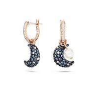Orecchini pendenti Swarovski Luna multicolor blu placcato oro rosa 5671569