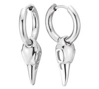 Orecchini Pendenti Teschio d’Uccello per Uomo, Charm Testa di Corvo in Acciaio Inossidabile, Gioiello Biker Punk Rock