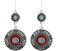 Orecchini pendenti turchese simulato blu orecchini pendenti per le donne orecchini boho orecchini vintage trattamento intelligente