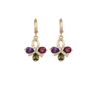 Orecchini pendenti vintage, graziosi orecchini a cerchio con zirconia cubica, a forma di ape, ideali come regalo per vacanze, feste di famiglia, matrimoni, rame, Zirconie sintetico
