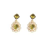 Orecchini pendenti vintage in stile francese retrò con cuore d'amore da donna, ciondolo a goccia di zirconi, gioielli alla moda di lusso leggeri color oro per feste regalo quotidiano