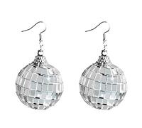 Orecchini pendenti vintage palla da discoteca goccia anni '70 accessori costume per le donne ragazza favore set ragazze piccolo carino oro set donne, Misura unica, come descritto, come descritto