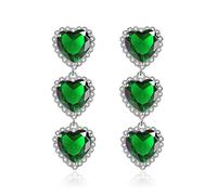 Orecchini penzolanti per le donne, orecchini a cartilagine dell'orecchio placcati lunghi tre amore zircone a forma di cuore per moglie mamma sua amica
