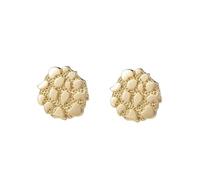 Orecchini Pepita Oro, Texture Lava Irregolare, 13.5mm Stud Astratti Massicci, per Donne e Uomo, Ottone Artigianale Tonato Oro, Pepita Biscotto, per Uso Artistico Quotidiano e Regali