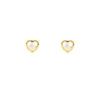 Orecchini per bambini cuore perle - oro giallo 18K (750) (T2290P)