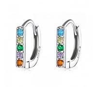 Orecchini per borchie zircone arcobaleno splendenti scintillanti
