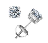 Orecchini per cartilagine Round Lab Grown Or Natural Stud (IGI Certified 0.70 & Up) Popular Screw Back Earrings In Solid Gold 0.04 Ctw & Up For Her Orecchini a cerchio sottili in rosa, Taglia unica