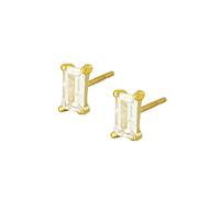 Orecchini per damigella d'onore, orecchini in argento Sterling 925 con zirconi dorati, con perno quadrato, regalo per la festa della mamma, Cristallo, Zirconia cubica