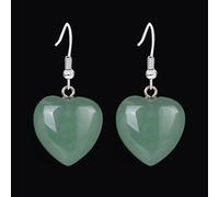 Orecchini per Donna,Orecchini Pendenti in Avventurina Verde Naturale con Pendente A Cuore Orecchini Pendenti con Gancio Orecchini con Pietre Preziose Gioielli in Cristallo Reiki Balance Chakra Regal