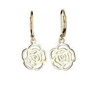 Elli Orecchini Rose Blume Blütenform Romantisch Filigran Silber